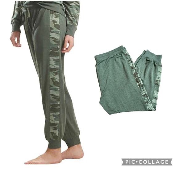 Splendid Pants - Splendid Camo Camouflage Side Stripe Green Joggers Sweatpants Size 2XL XXL - EUC